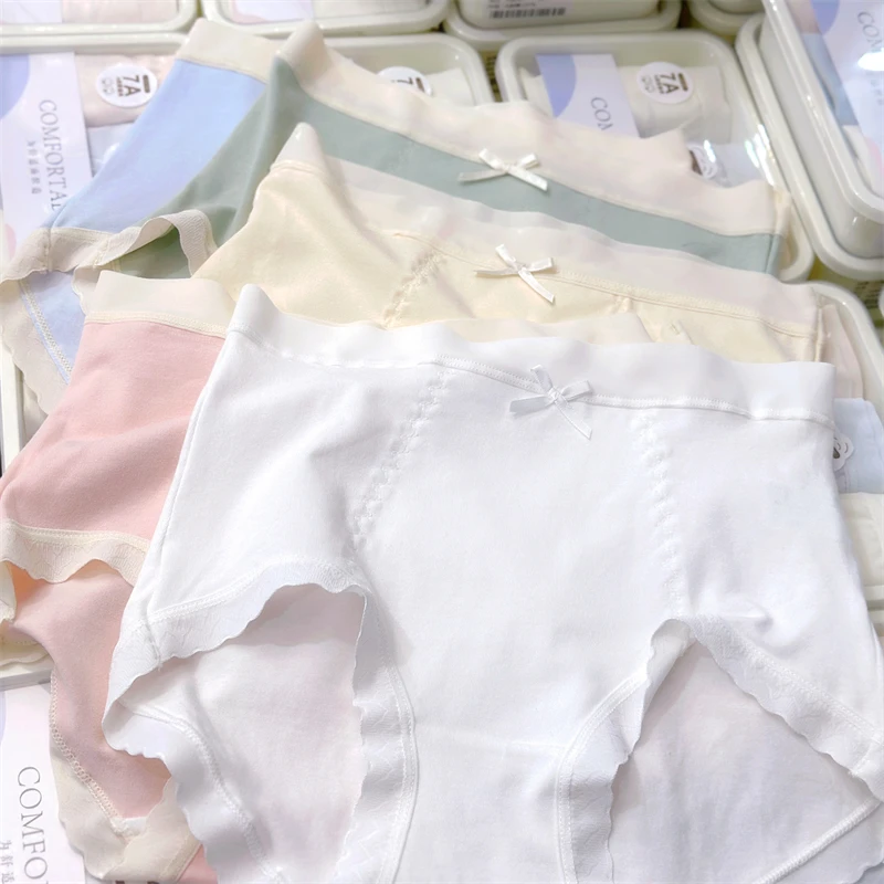 Y08高腰女士内裤女纯棉大码A类棉收腰不夹臀加长裆舒适全棉妈妈款