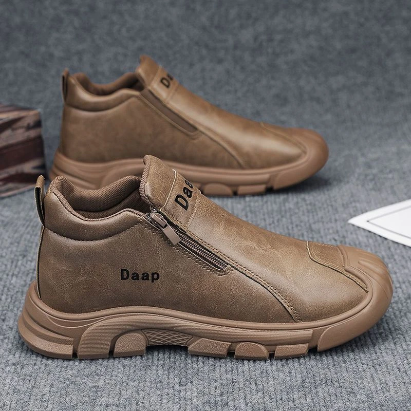 新百伦【奥莱清仓】无鞋带男鞋冬季工地上班干活劳保板鞋男士户外厚