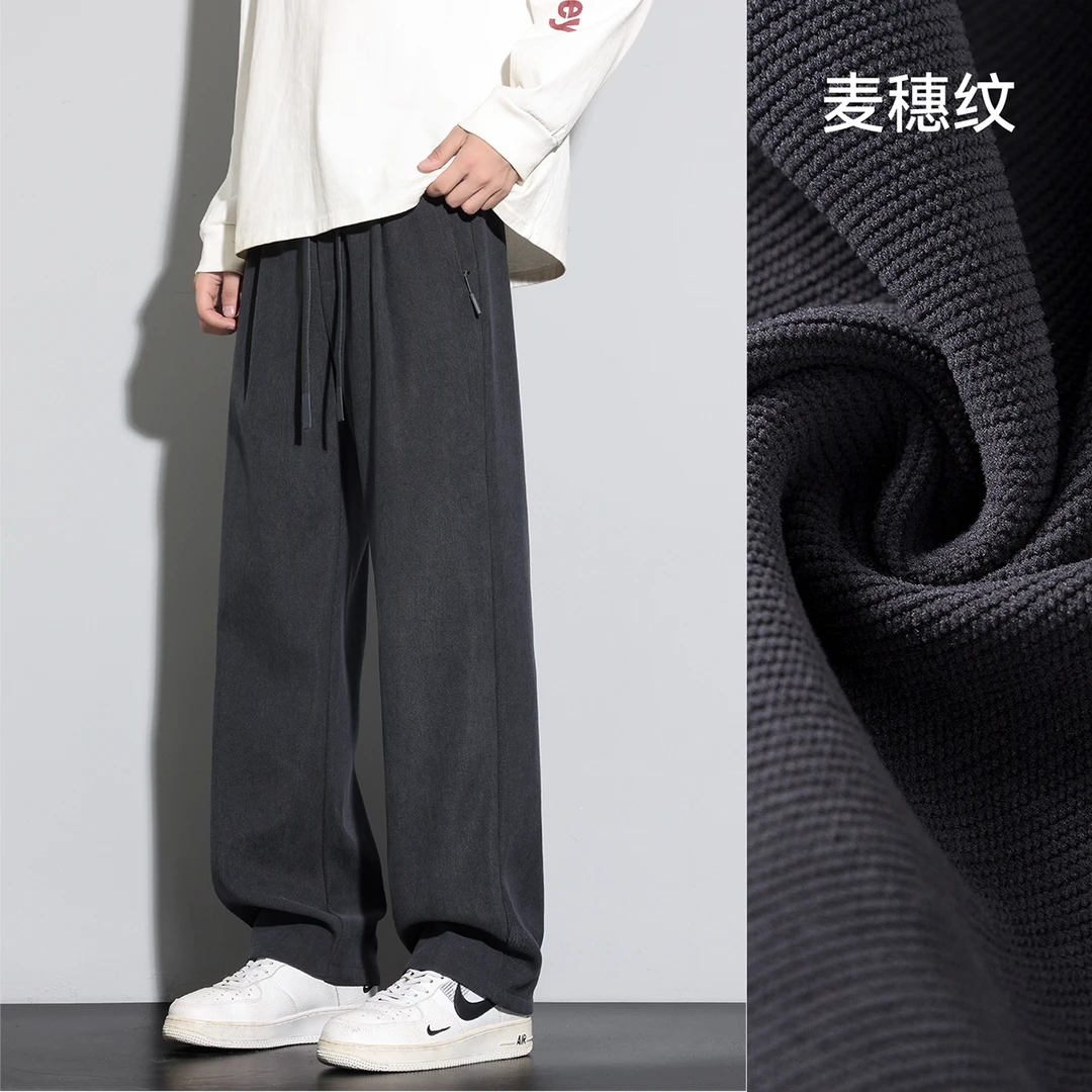 2025新款柳条纹男士直筒裤柳叶裆宽松垂感灯芯绒休闲裤百搭潮流