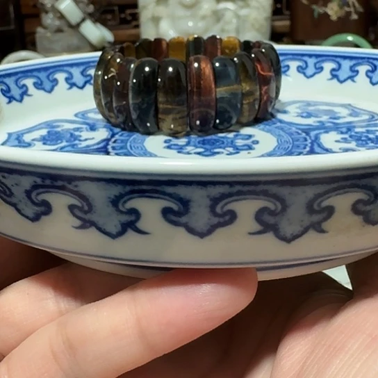手工艺品琉璃器物之美青花手花