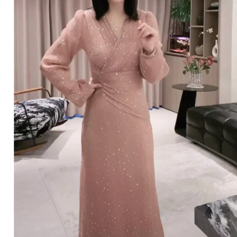 [加绒版]轻奢高级感气质显瘦女人味高级感连衣裙YF2501