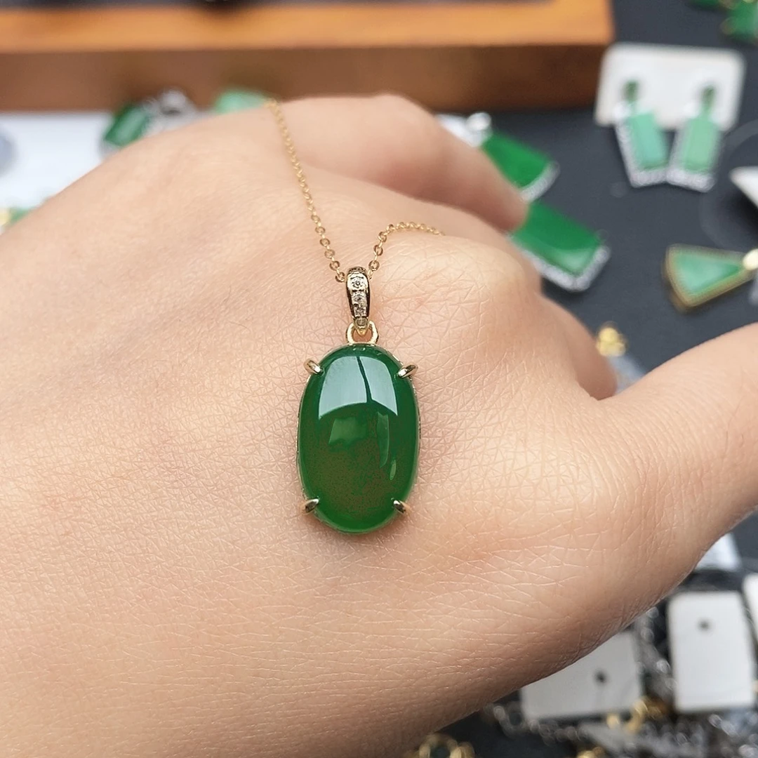 翡翠银S925镶嵌颈饰