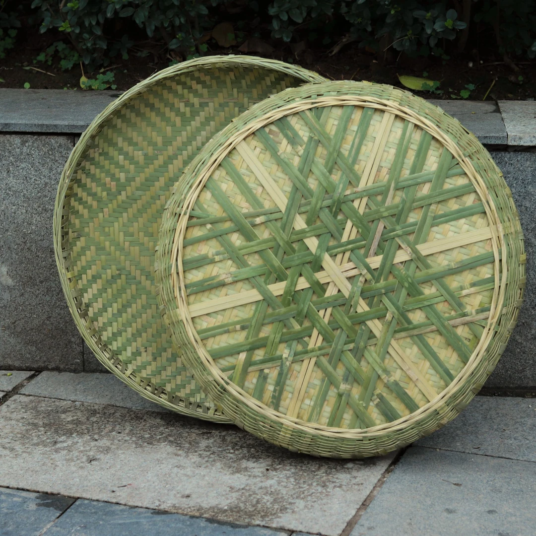 直径50cm加深簸箕纯竹子手工编织晾晒神器做玉米饭老式农家用簸箕