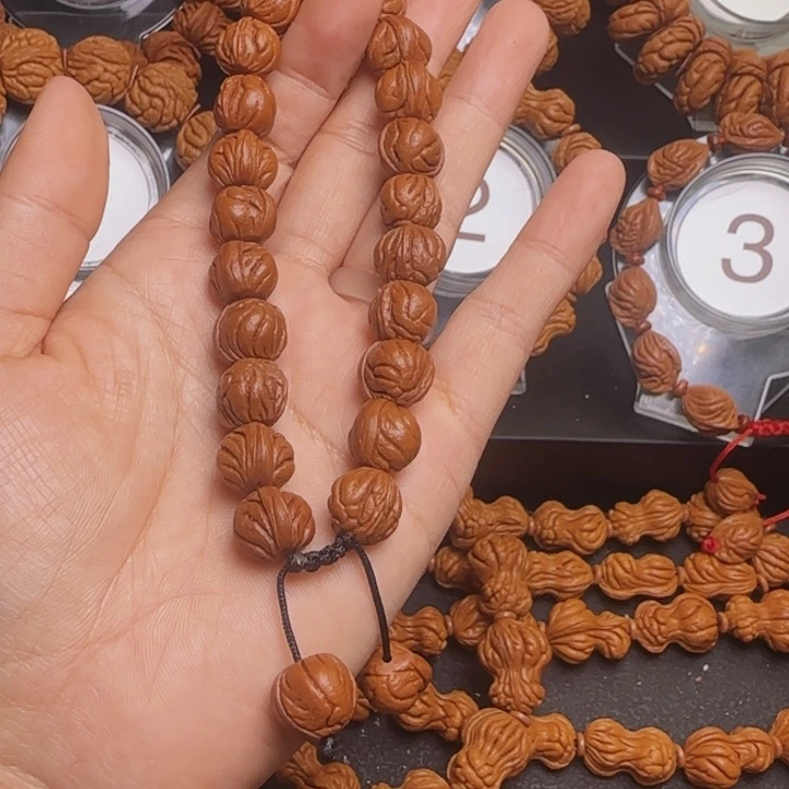 明***禅桃核手串龙纹桃核