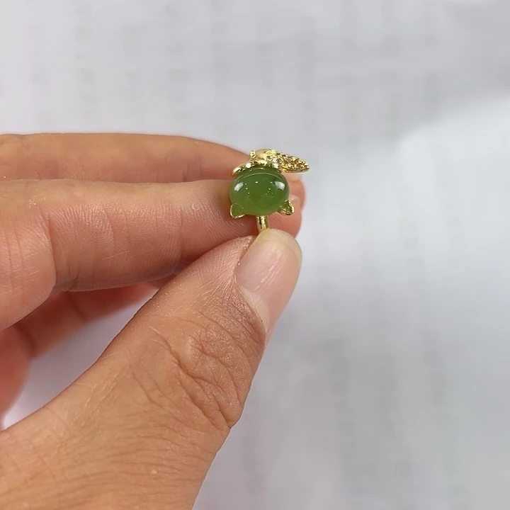 合金戒指和田玉（碧玉）珊*