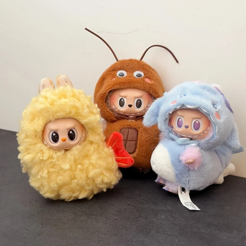 可爱拉布布娃衣labubu一二三代蟑螂衣服炸虾套装玩具换装娃娃Y