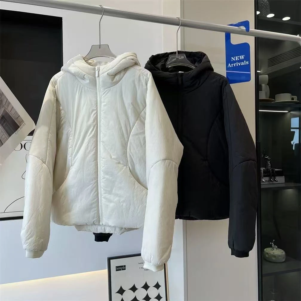 【L家外套】新型棉肯豆风连帽短款面包服简约显瘦百搭棉服外套气质