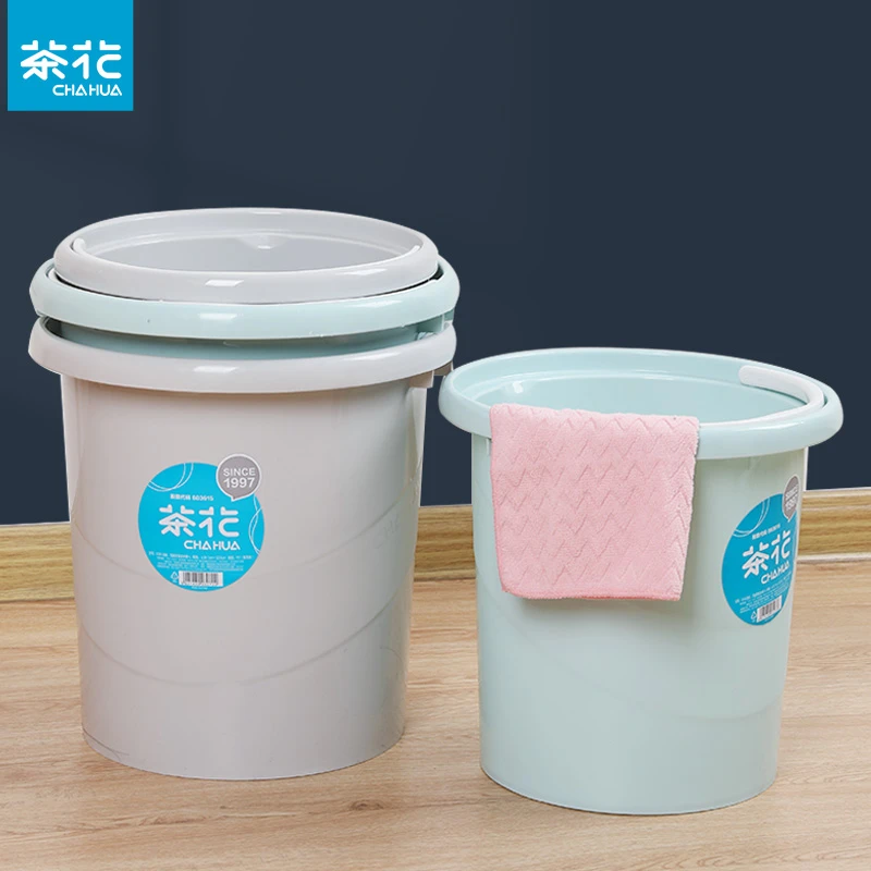 茶花水桶洗衣家用储水用学生宿舍住宿塑料桶洗车小透明大号手提大