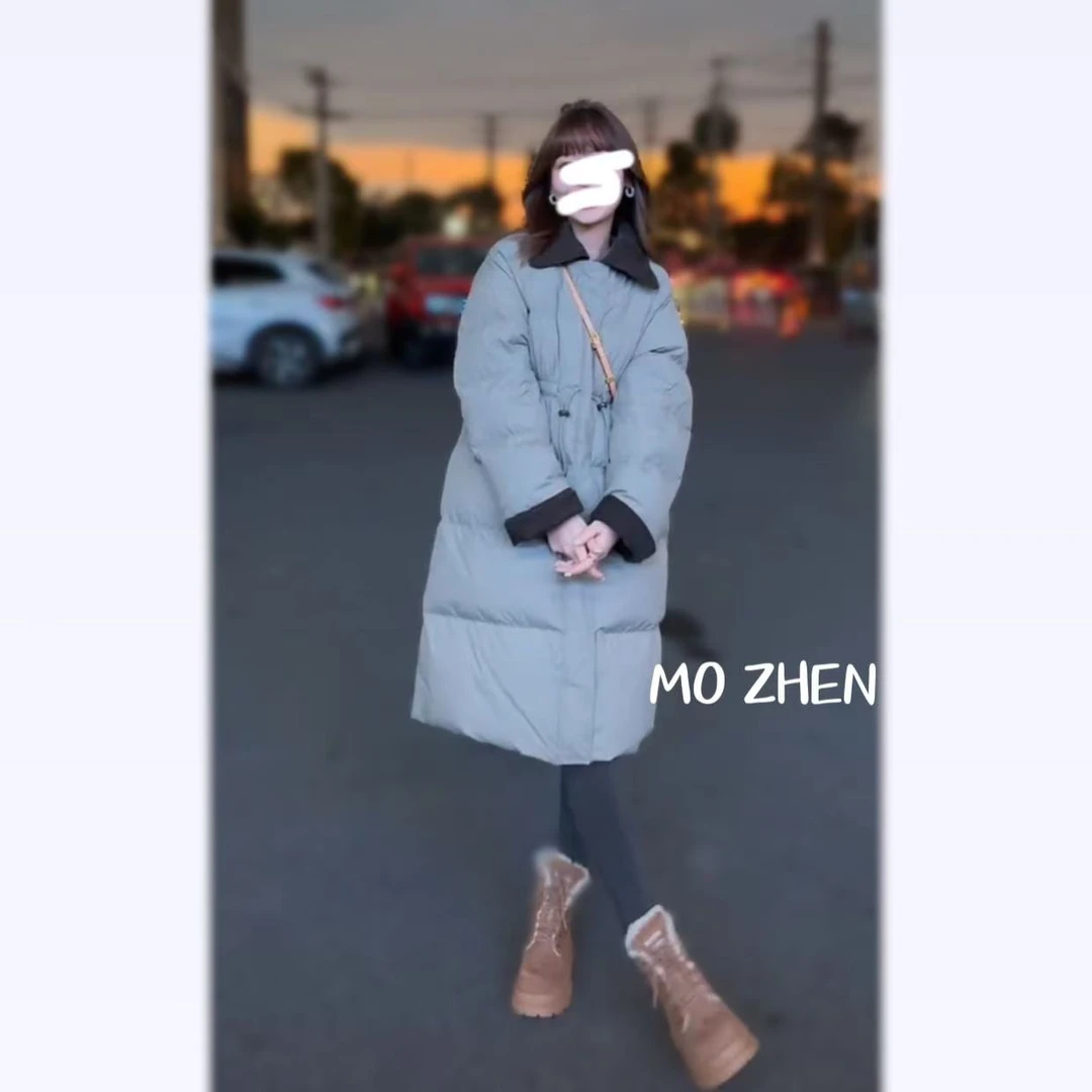 【长款996】2024年冬季新款收腰时尚长款休闲羽绒外套