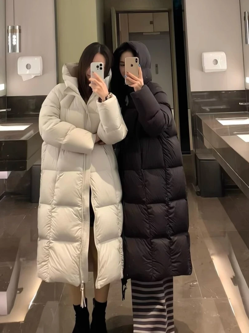 羽绒服女冬季中长款超好看高级感拉链小个子2025年新款过膝外套