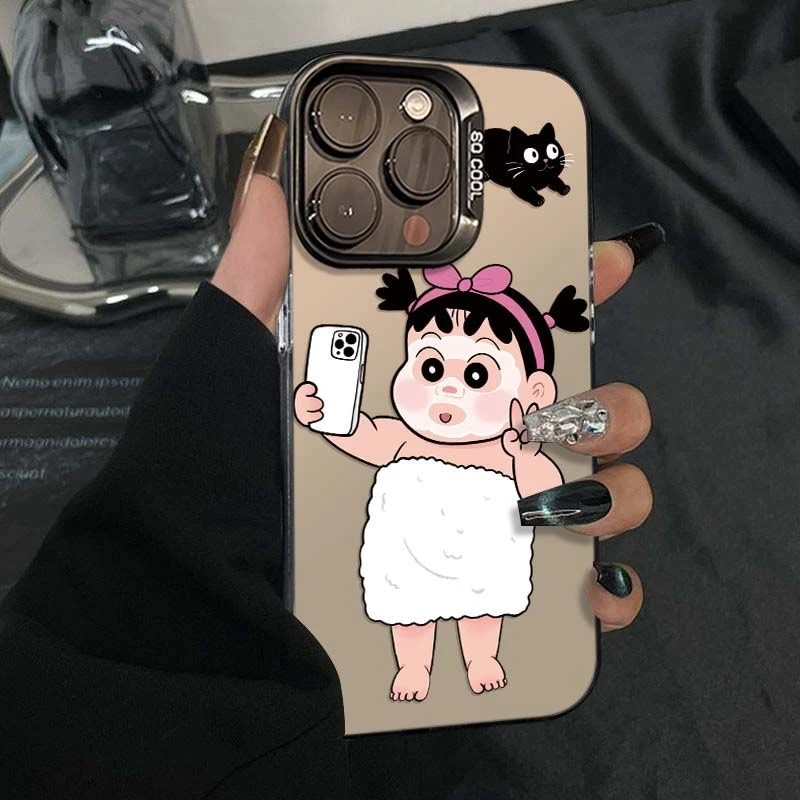 彩银蜡笔小新适用苹果16ProMax手机壳15Pro苹果iPhone17男14女13P