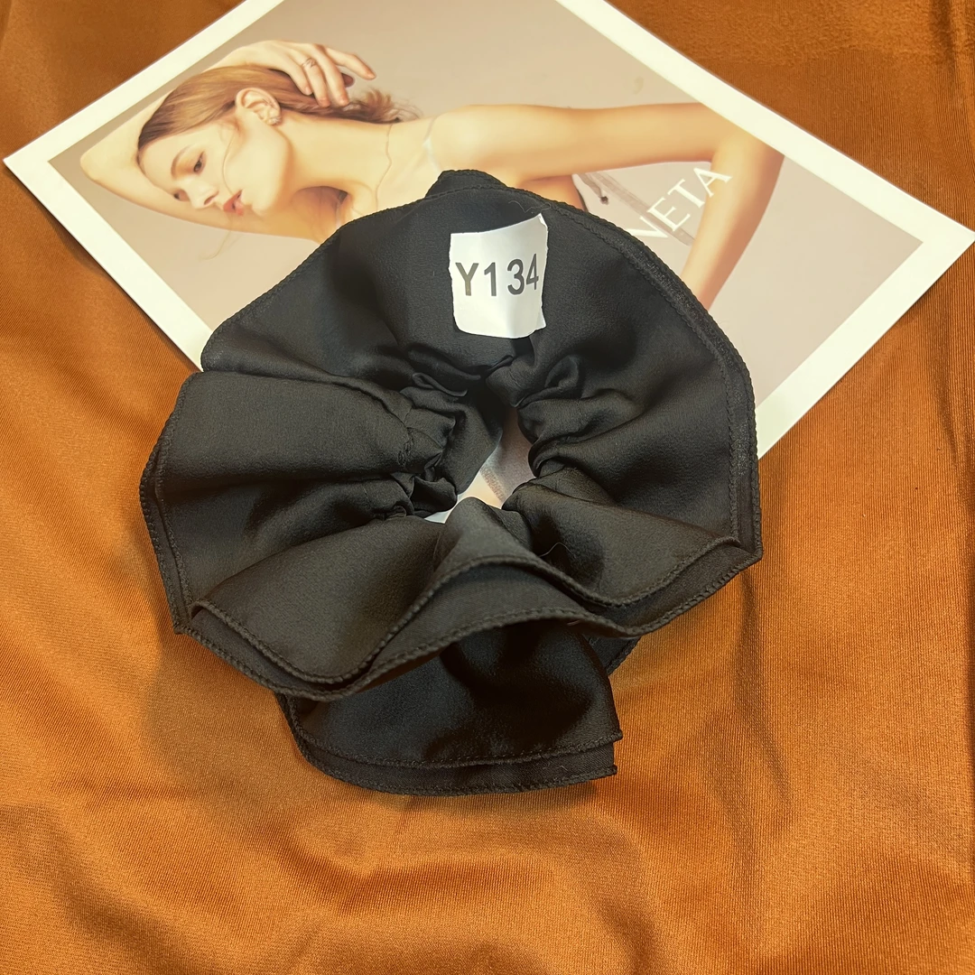 高级感百搭褶皱双层大肠发圈女气质马尾发绳绑丸子头头绳新款Y134