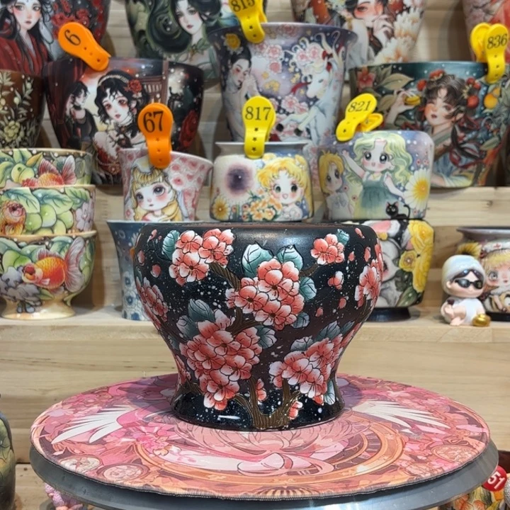 景德镇手绘花盆陶瓷14/12