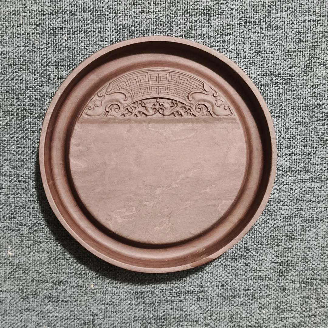 甘肃洮砚，西江兽纹砚，尺寸9.7*9.7*2厘米