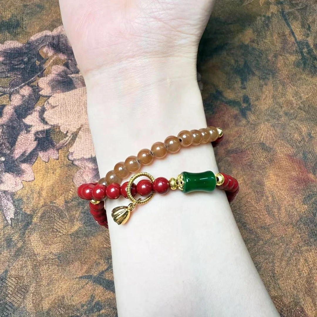 天然辰砂S1008-朱砂0.6跑环吊莲蓬