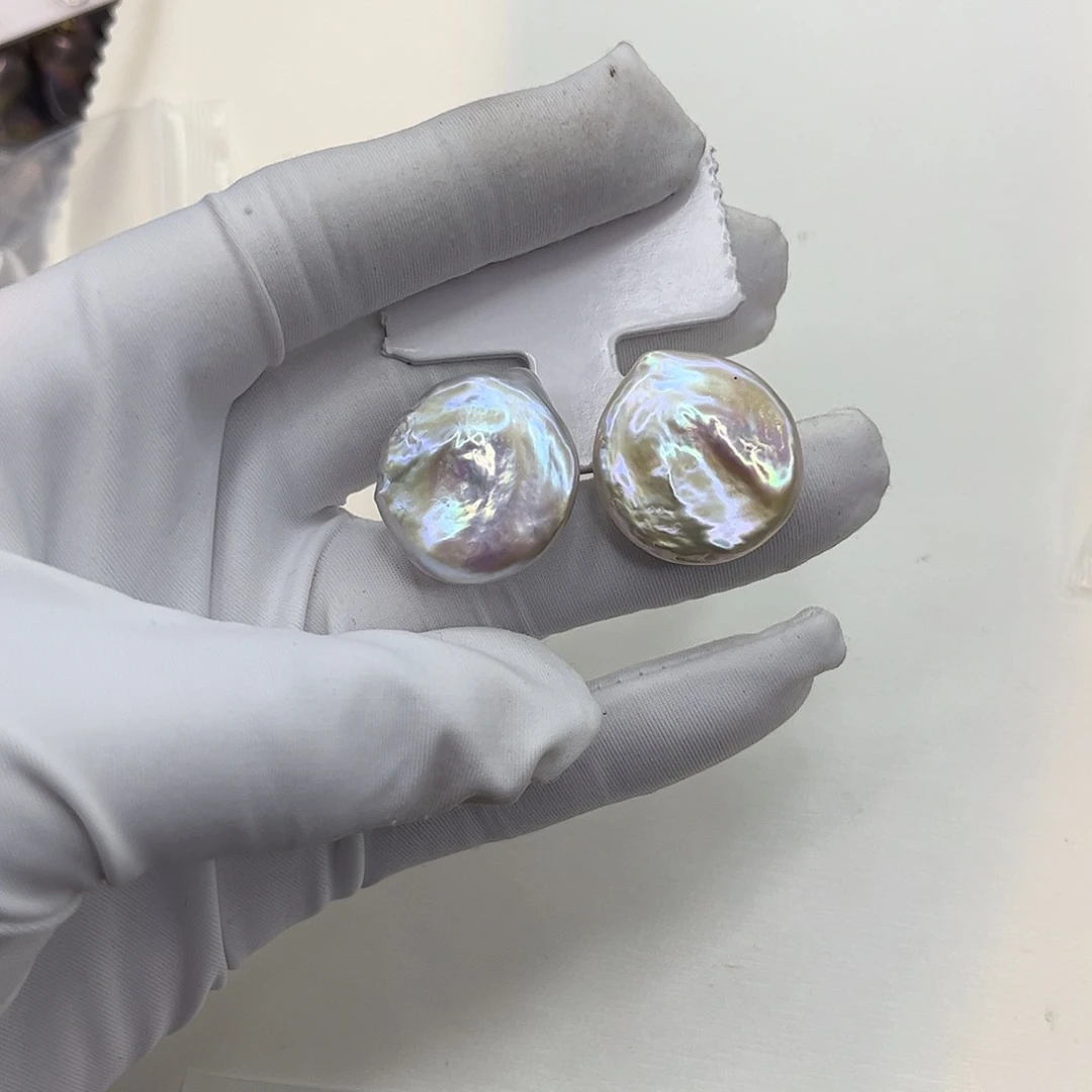 银S925镶嵌淡水珍珠耳饰