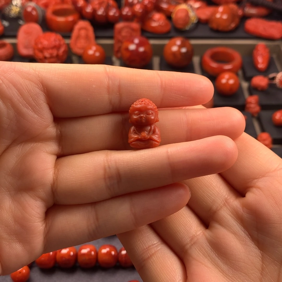 南红玛瑙宝宝佛12.2MM未镶嵌