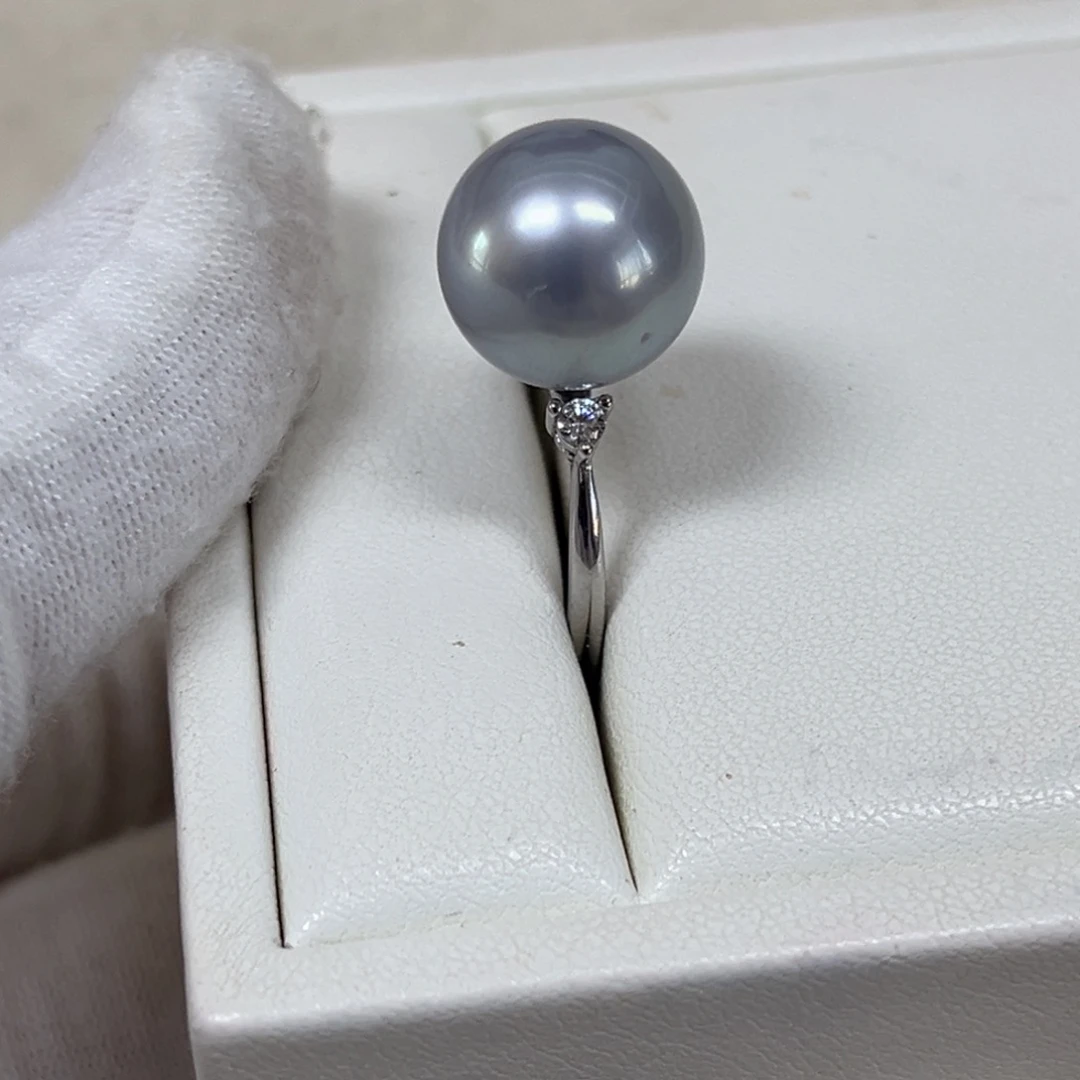 海水珍珠银S925镶嵌戒指12.2mm