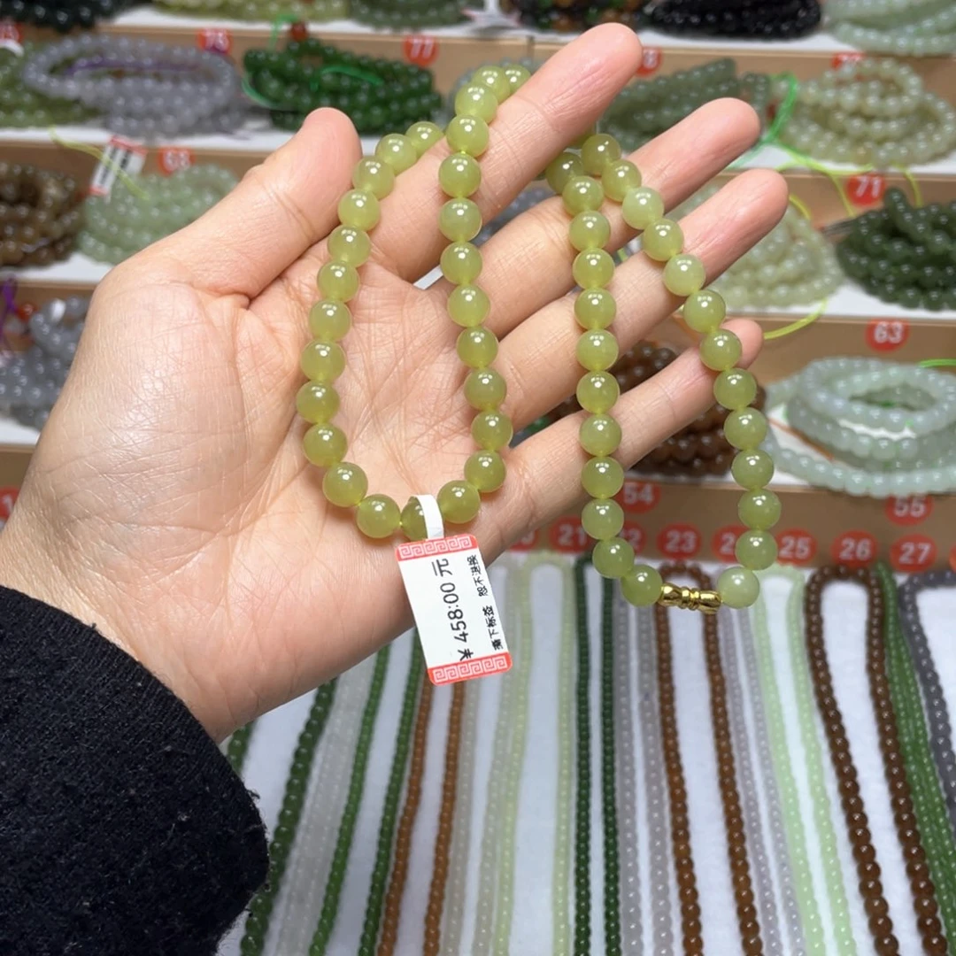 和田玉未镶嵌颈饰8mm