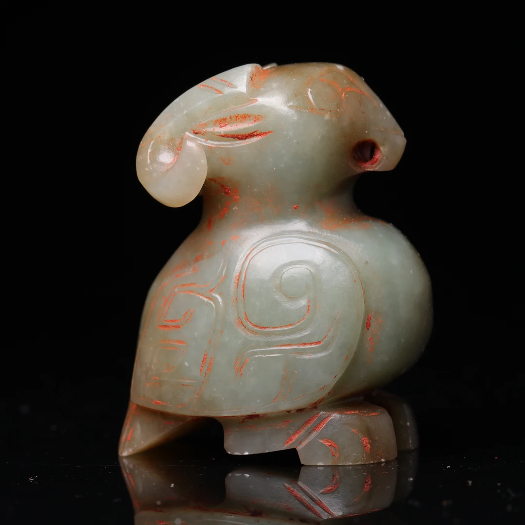 【臻】{库出}和田玉玄鸟花件