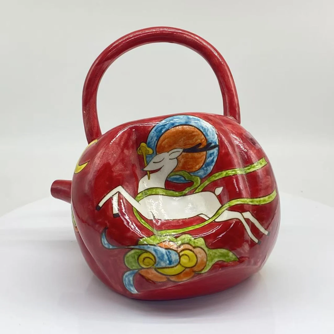 C041 九色鹿提梁装饰壶 YJD134041