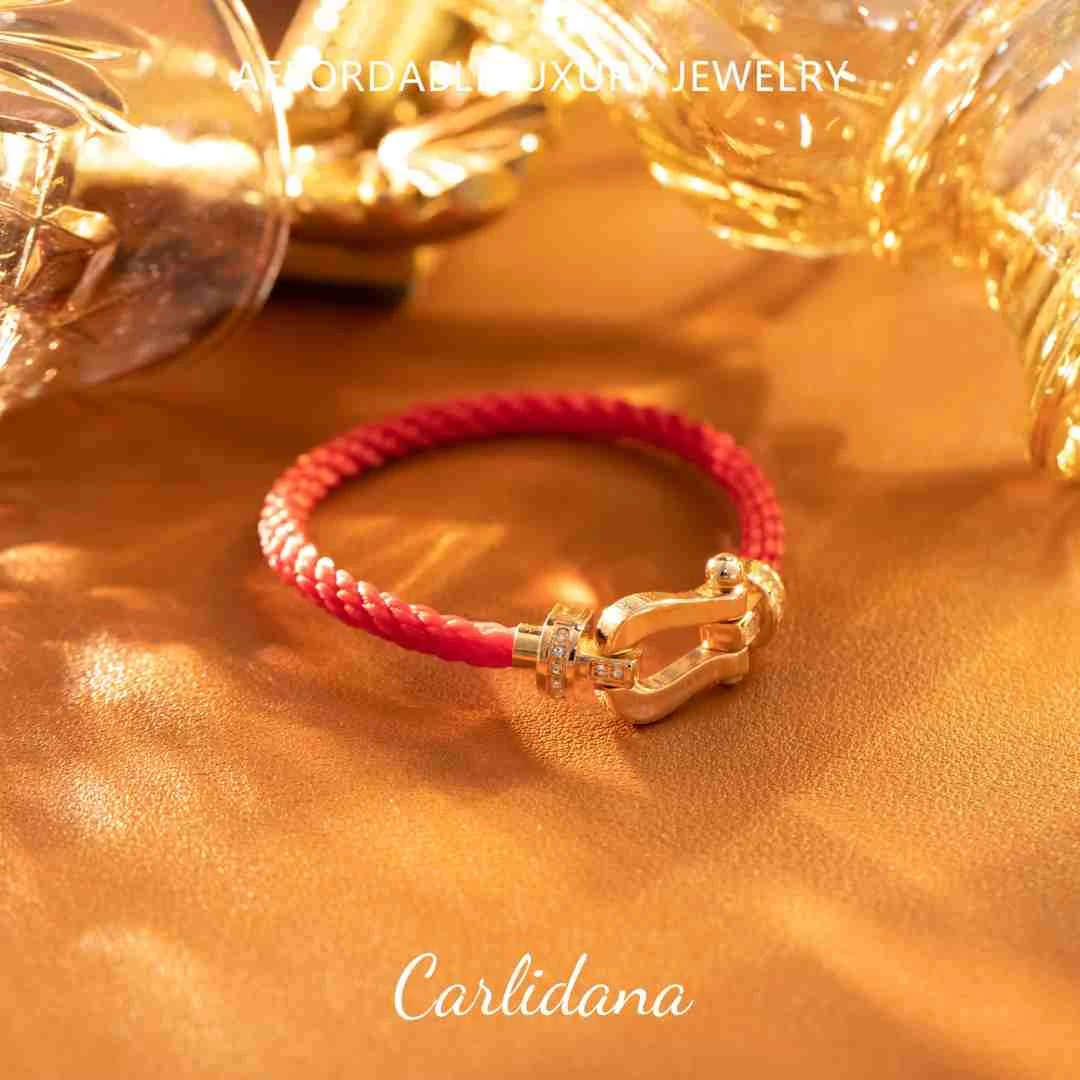 钛钢锆石手链 CARLIDANA 【烈焰马蹄】气质百搭时尚百搭轻奢B0001