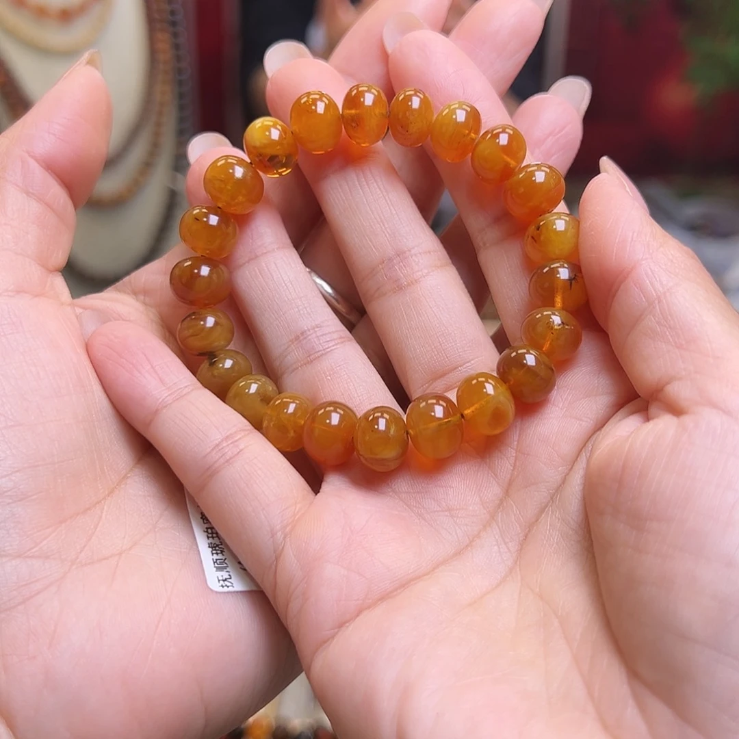 琥珀裸石未镶嵌浅*抚顺琥珀10水蜡