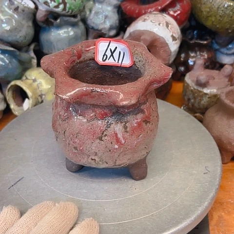 粗陶花盆手工花盆制作