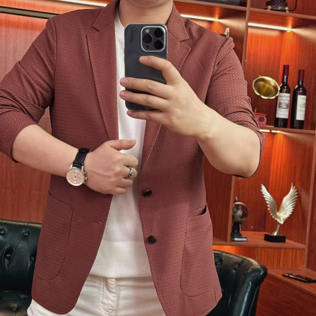 2024男士夏季商务休闲外套高端定制时尚休闲防晒小西装6606