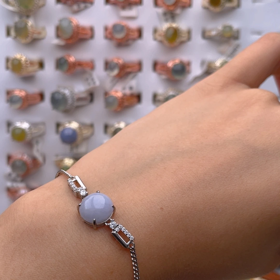 银S925镶嵌手链翡翠11111