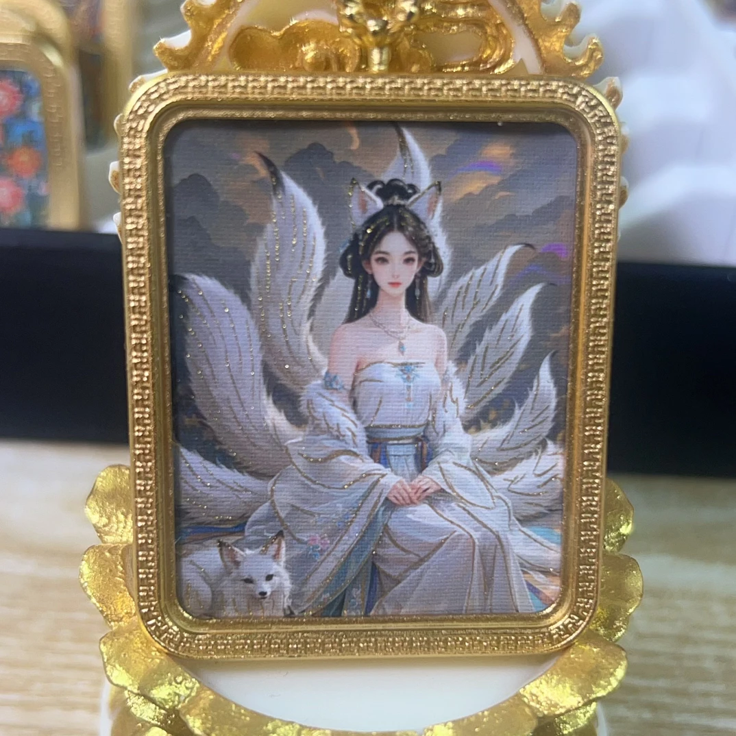 狐狐唐卡4*5钛钢壳子  贵人，财富平安祥瑞
