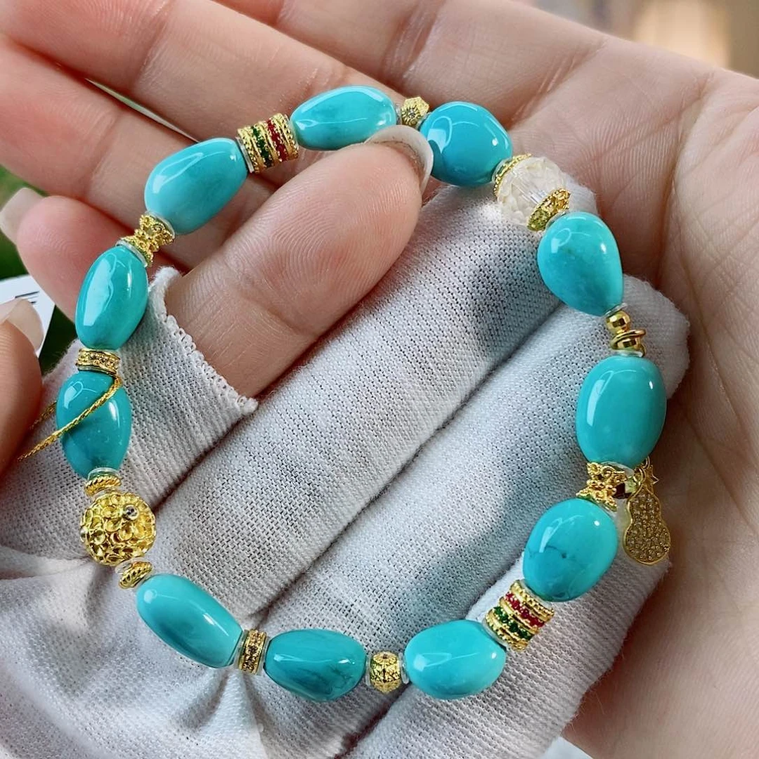 18K金镶嵌绿松石珠宝奇石