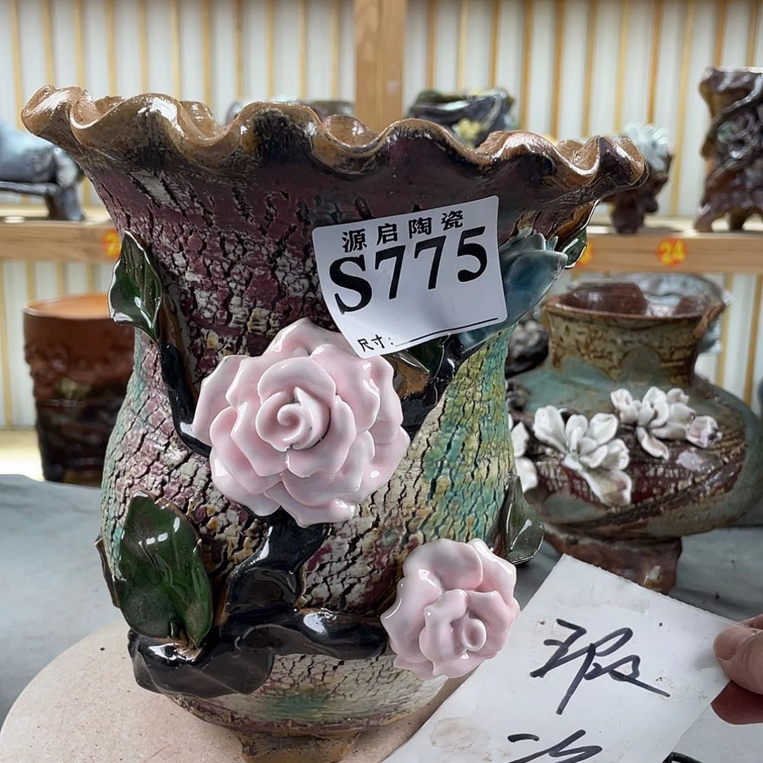 紫砂花盆景德镇陶瓷花盆775