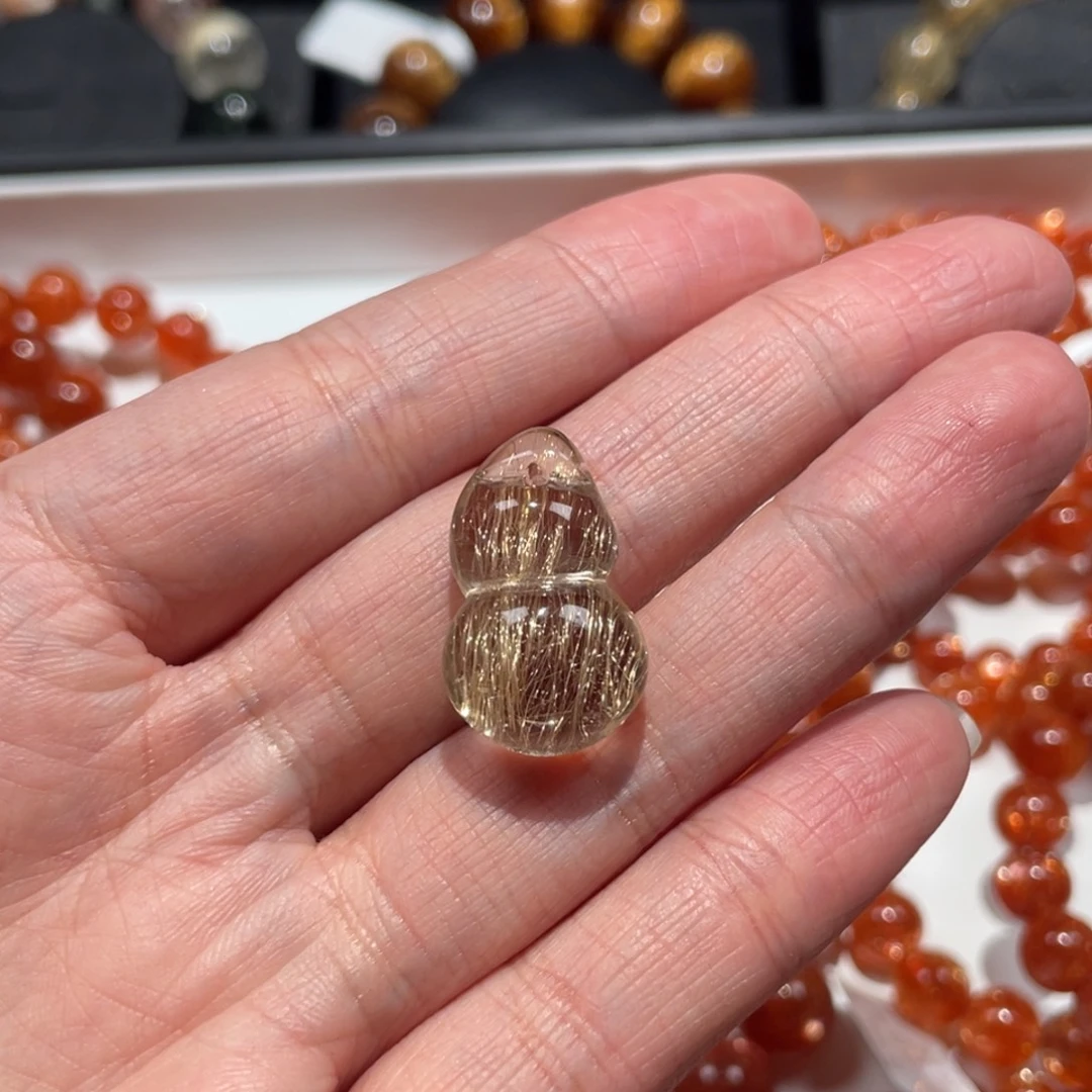 小***天水晶吊坠(不含链)未镶嵌发晶葫芦