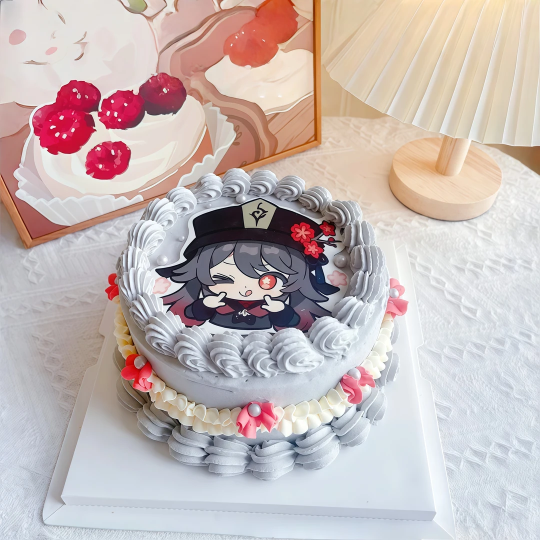 打印款原神主题动漫生日蛋糕支持来图定制全国同城配送当天现做