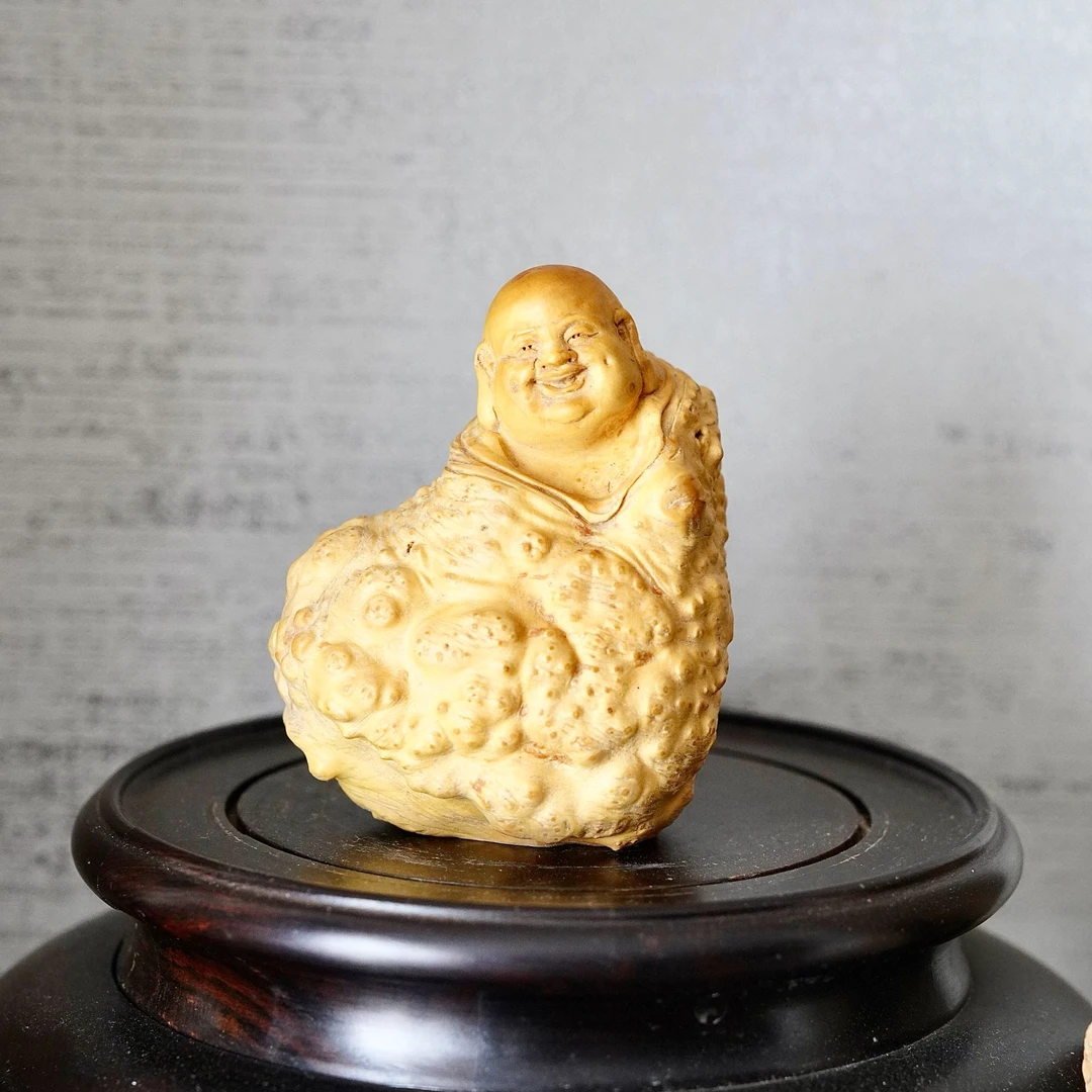 纯手工雕刻弥勒佛摆件