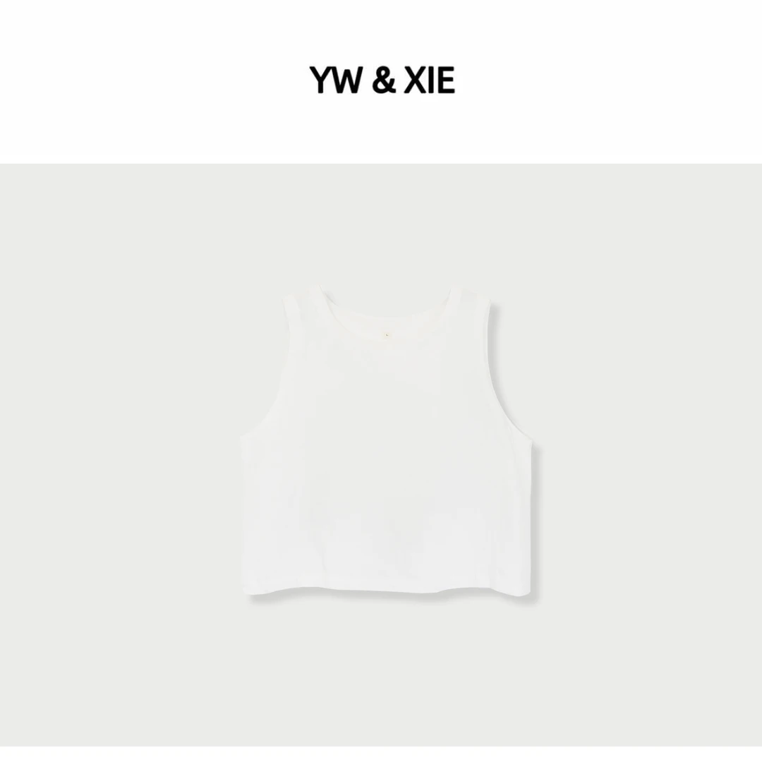 YW&XIE<623-1>白色麻背心女夏季新款气质减龄休闲无袖衬衣