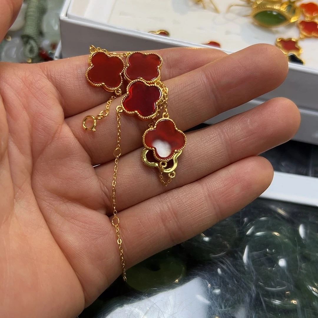 玛瑙/玉髓手链银S925镶嵌大*冰