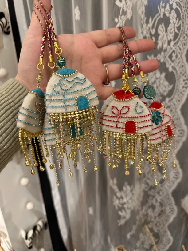 蒙古包羊毛毡挂件