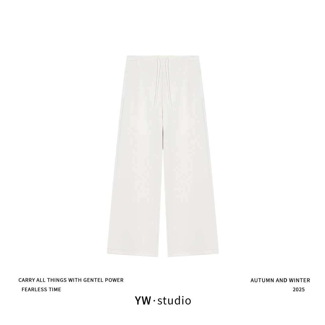 YUWEI/定制 高智感太空棉加绒加厚抽绳松紧腰直筒卫裤  CYP378