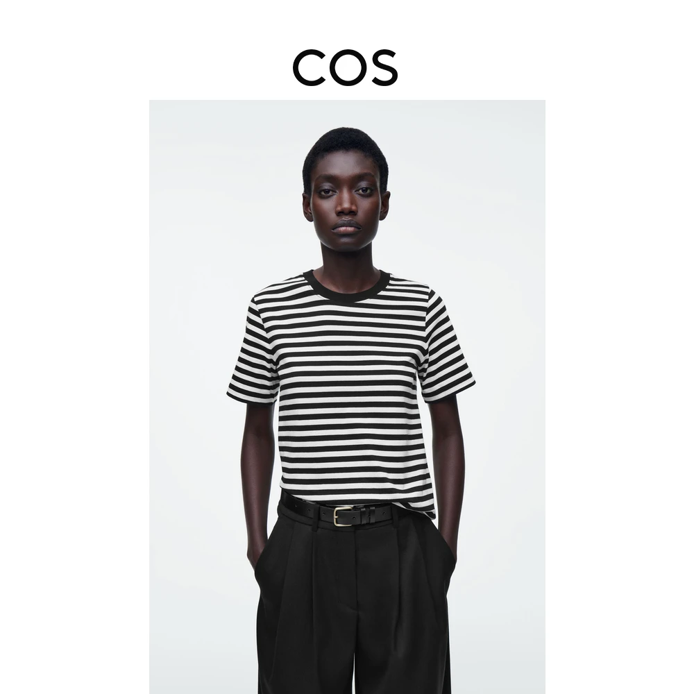 COS女装 标准版型圆领罗纹短袖T恤新品0753391119