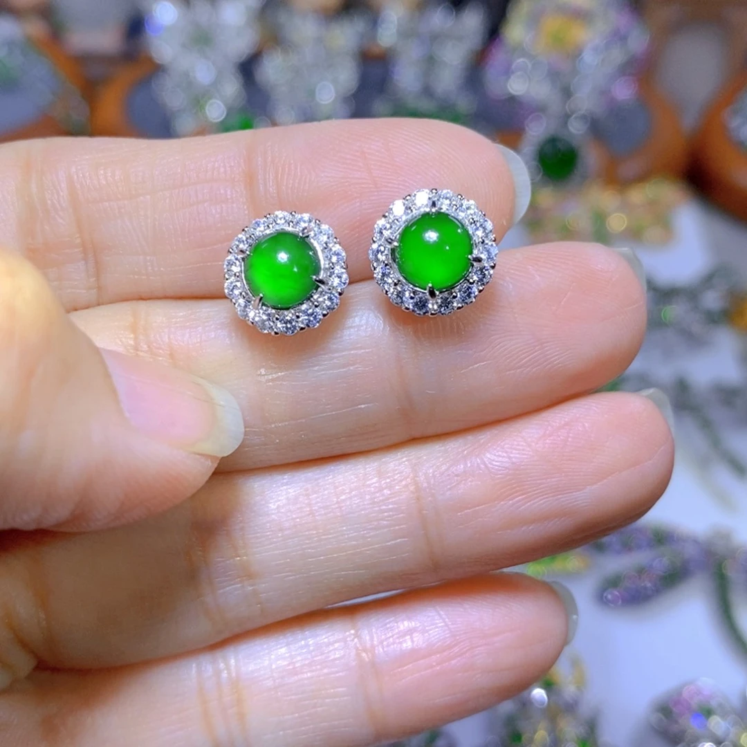 翡翠颈饰银S925镶嵌天然翡翠