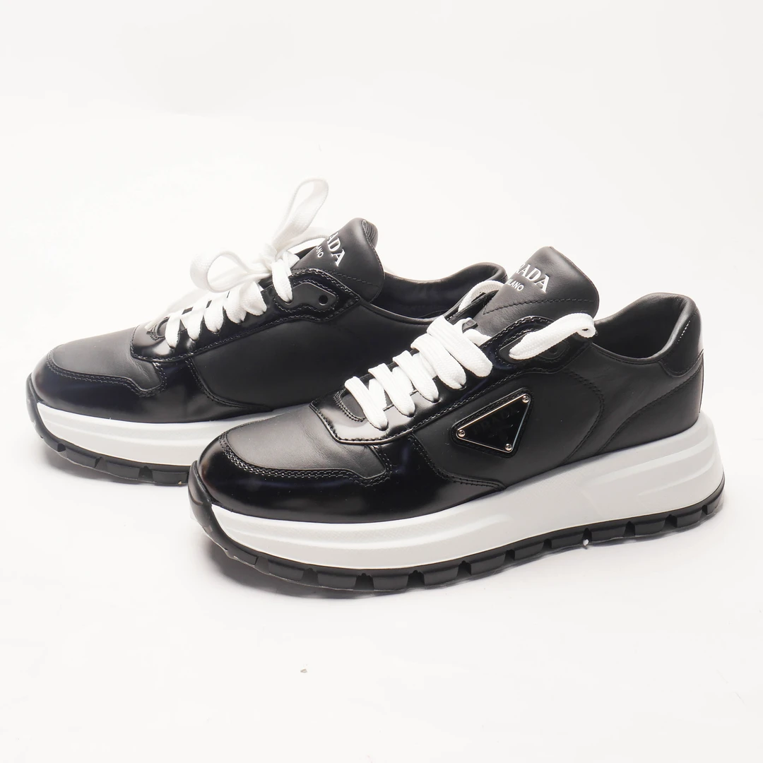 未使用 Prada/普拉达 /36.5/37/黑色厚底运动鞋