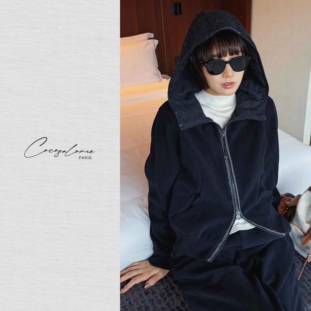 韩彬彬"慵懒套"懒人潮流高街穿搭显高显瘦休闲保暖两件套2747-4