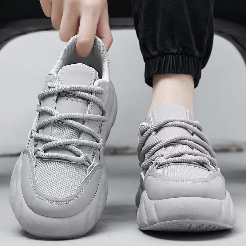 百搭款水泥牛仔小胖小白鞋四季百搭时尚透气男女同款增高ins风格