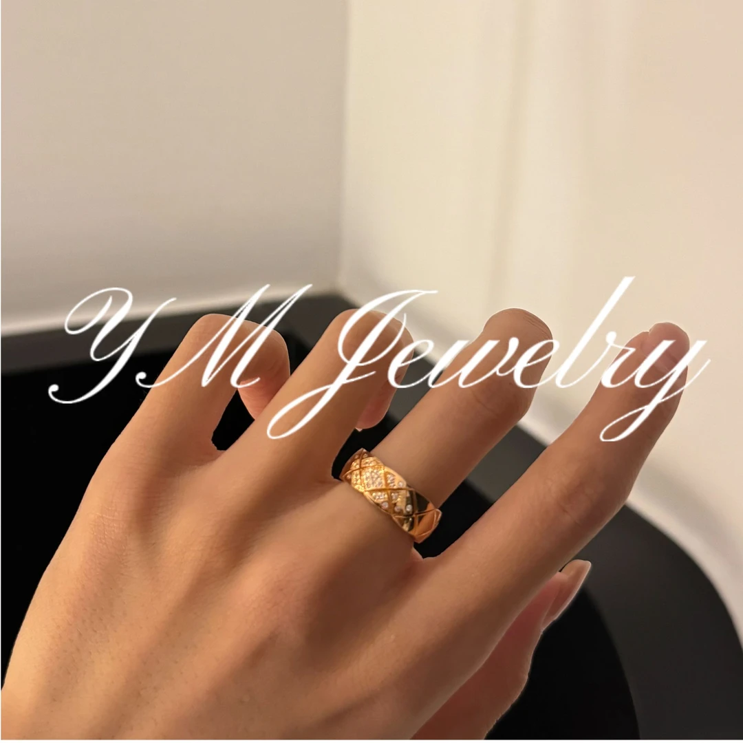 合金戒指 【CC带钻款戒指】     带钻款菱形CC戒指916