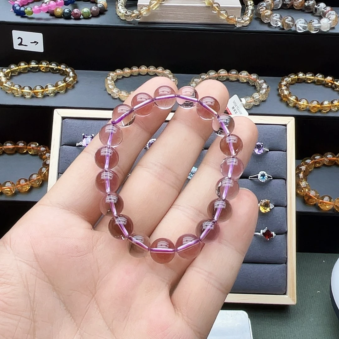 未镶嵌手链烟晶卡9+紫黄晶