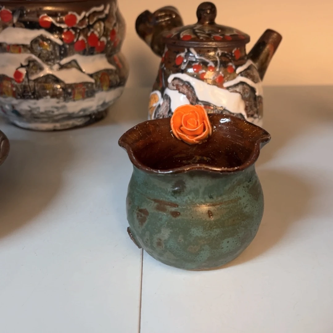 杯柴烧手工手绘陶瓷