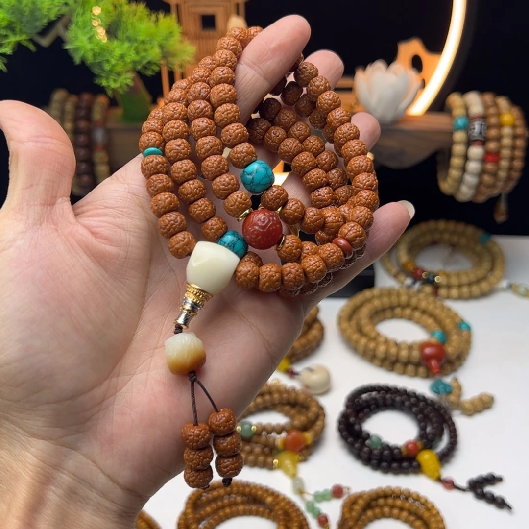 屌***活星月菩提手串金刚菩提龙鳞纹9mm