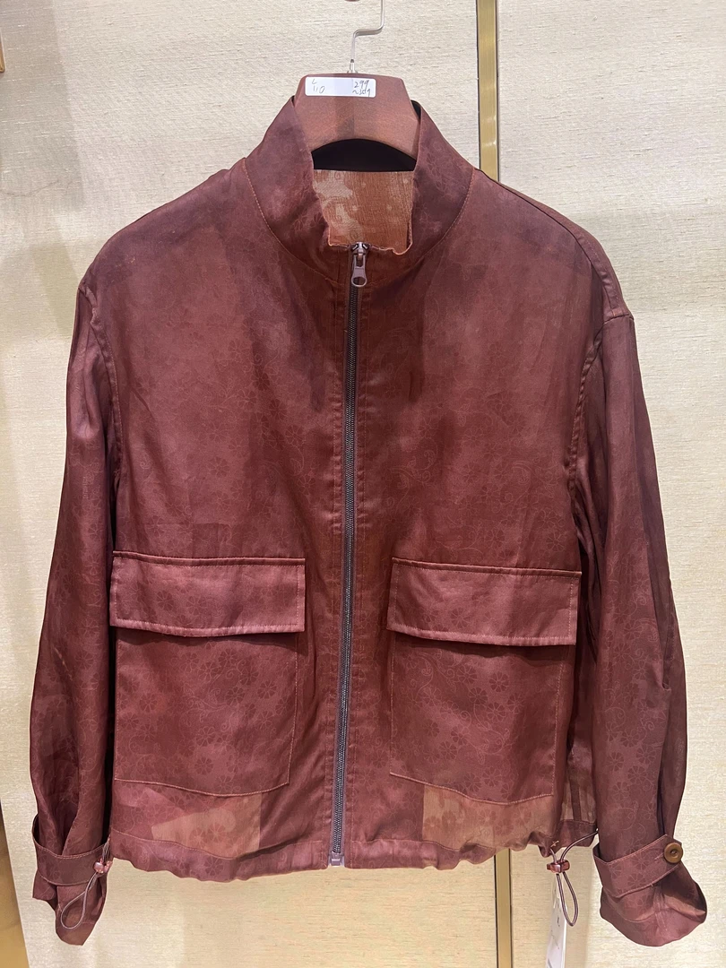 叶辰甄选香云纱  手工老红莨缂丝上衣外套（86266红色）